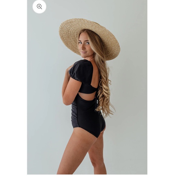 Pink Dessert Coral Puff Sleeve Swimsuit - Picture 5 of 7